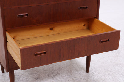 Vintage Teak Kommode | 6 Schubladen | Mid Century Tallboy | 60er Jahre