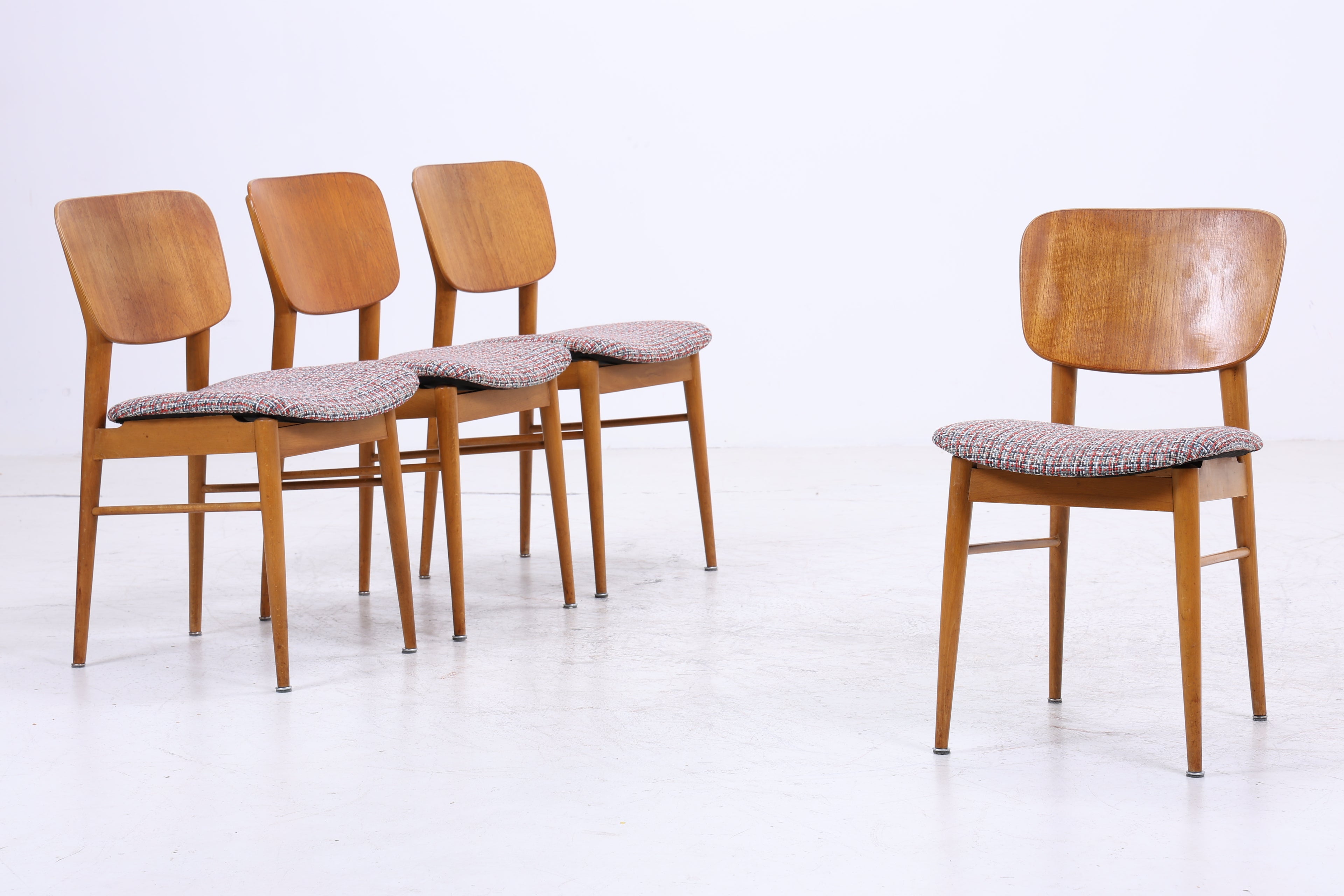 4er Set Vintage Teak Stühle | Mid Century | 60er Jahre | Esszimmer
