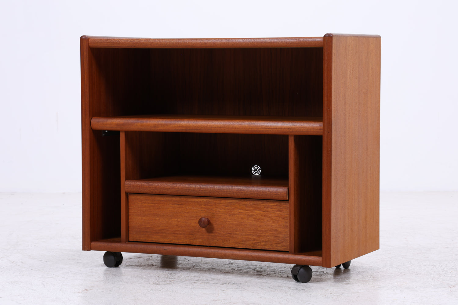 Vintage Teak Phonoschrank | Rollkommode | HiFi Möbel | 70er Jahre