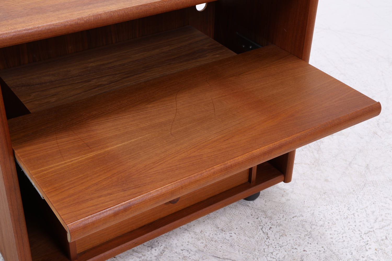 Vintage Teak Phonoschrank | Rollkommode | HiFi Möbel | 70er Jahre