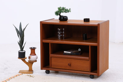 Vintage Teak Phonoschrank | Rollkommode | HiFi Möbel | 70er Jahre