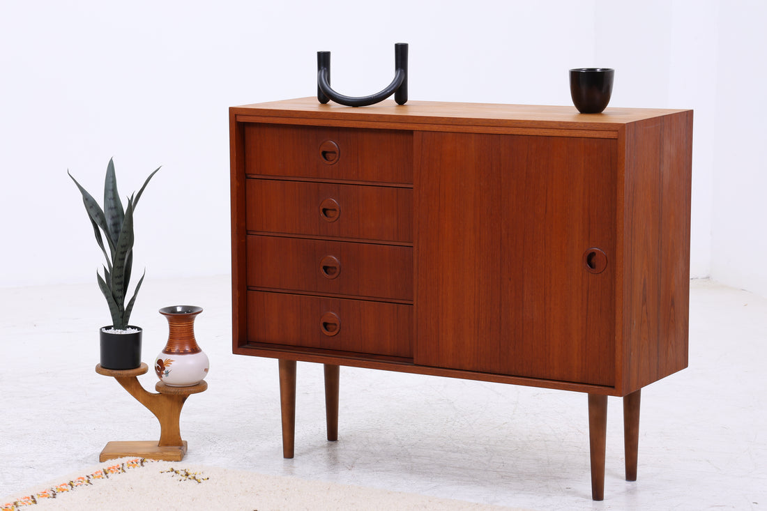 Musterring Teak Kommode | Vintage Schrank | Schiebetür &amp; Schubladen
