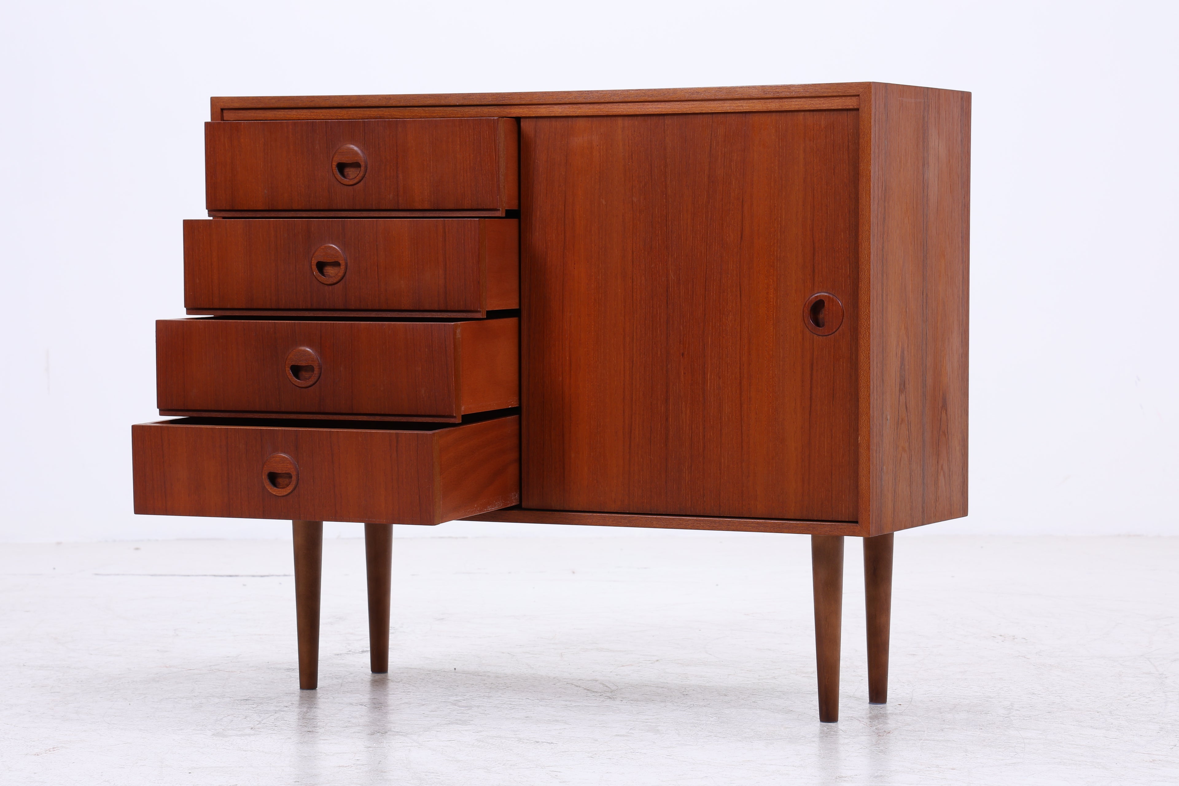 Musterring Teak Kommode | Vintage Schrank | Schiebetür &amp; Schubladen