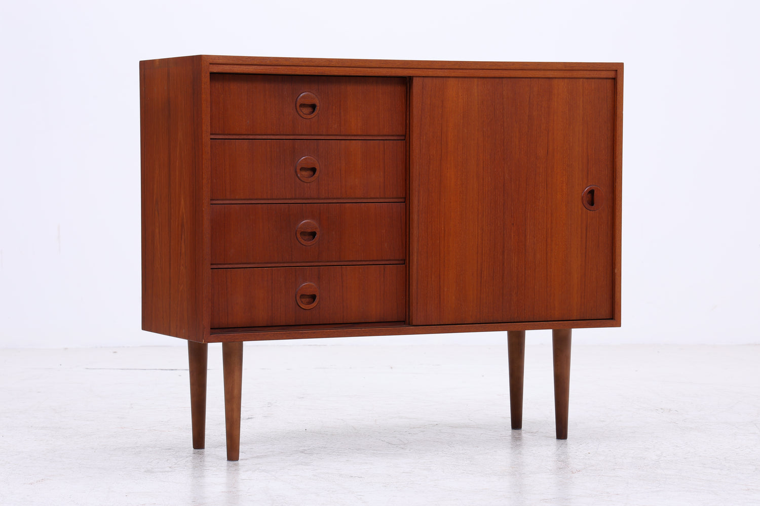 Musterring Teak Kommode | Vintage Schrank | Schiebetür &amp; Schubladen