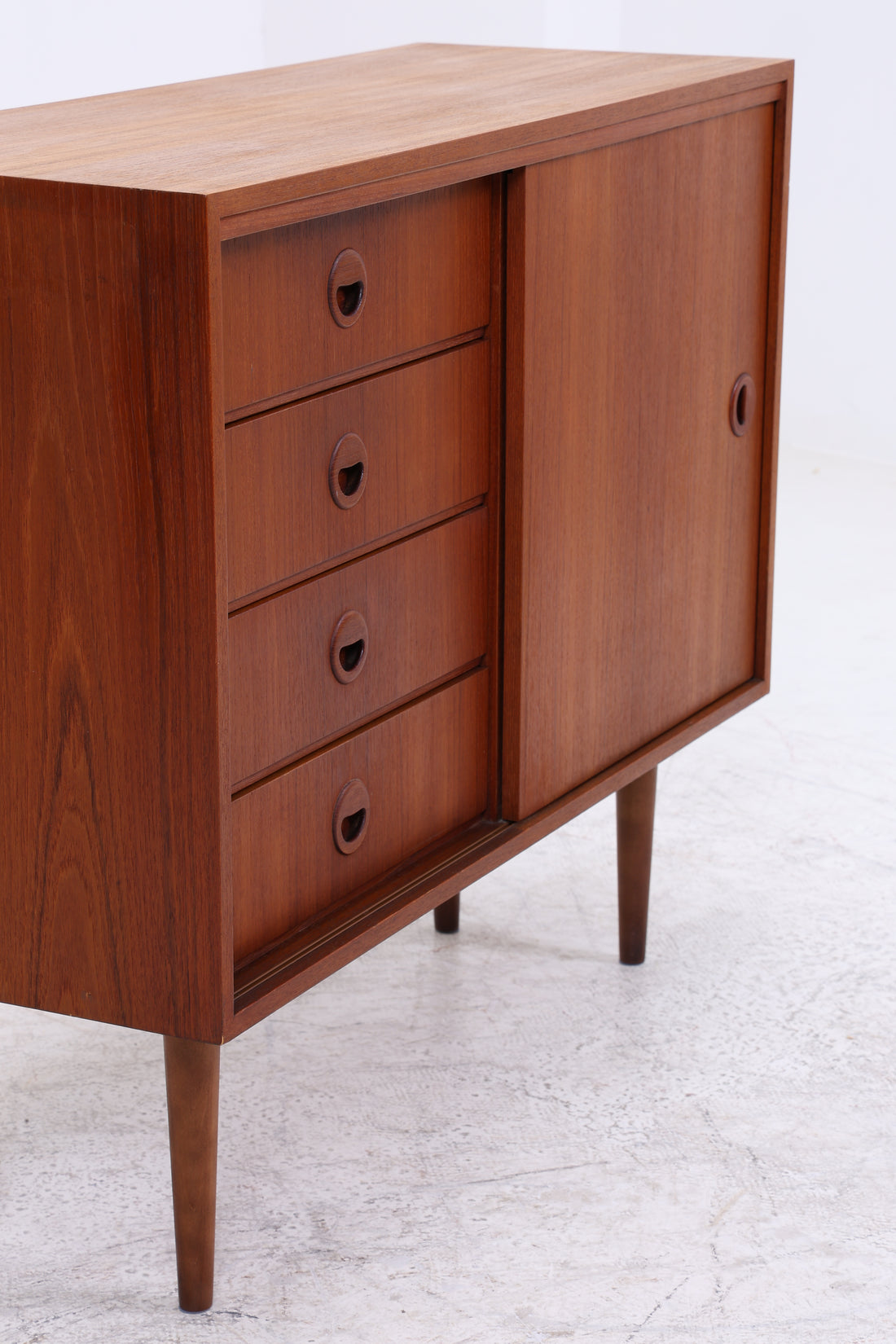 Musterring Teak Kommode | Vintage Schrank | Schiebetür &amp; Schubladen