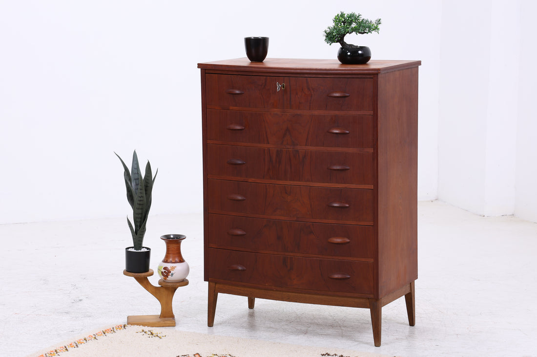 Vintage Teak Tallboy | Mid Century Kommode | Danish Design