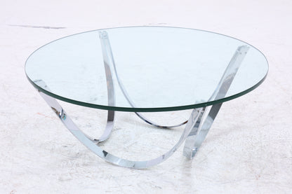 Bacher Couchtisch von Werner Lindner | Vintage Glastisch | Chromgestell | Mid Century Design