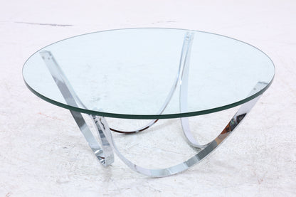 Bacher Couchtisch von Werner Lindner | Vintage Glastisch | Chromgestell | Mid Century Design