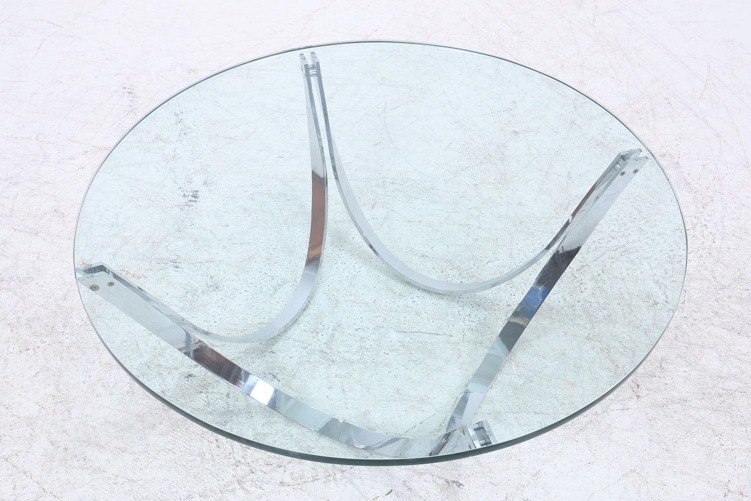 Bacher Couchtisch von Werner Lindner | Vintage Glastisch | Chromgestell | Mid Century Design