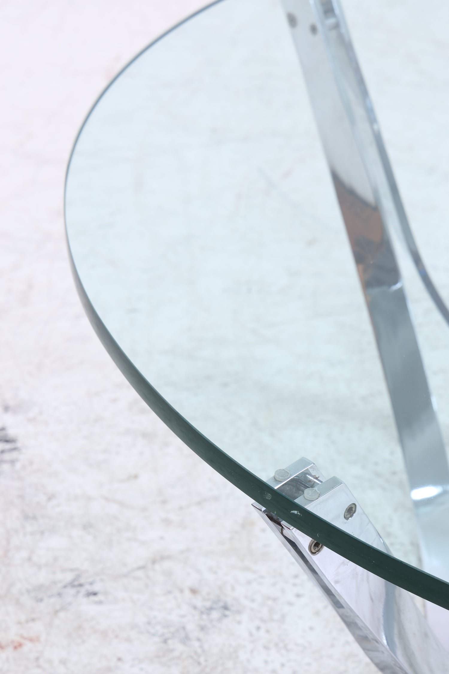Bacher Couchtisch von Werner Lindner | Vintage Glastisch | Chromgestell | Mid Century Design
