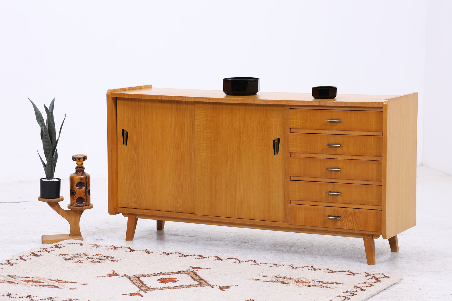 Vintage Sideboard | Mid Century | 5 Schubladen | 2 Schiebetüren