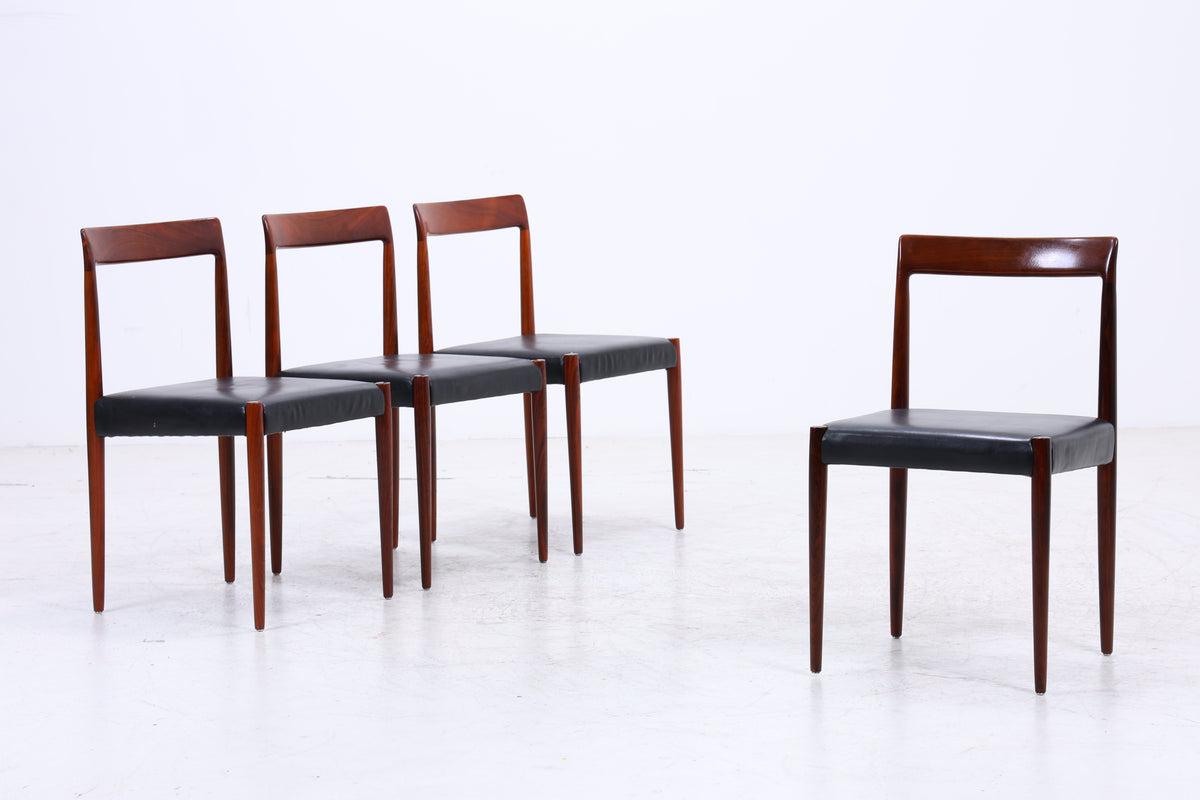 Lübke Stühle | 4er Set Vintage Palisander | Mid Century | Leder
