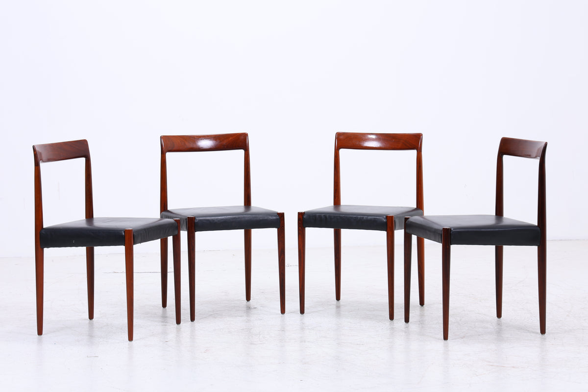 Lübke Stühle | 4er Set Vintage Palisander | Mid Century | Leder