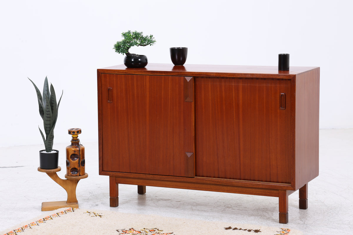 Vintage Mahagoni Kommode | 2 Schiebetüren | Mid Century