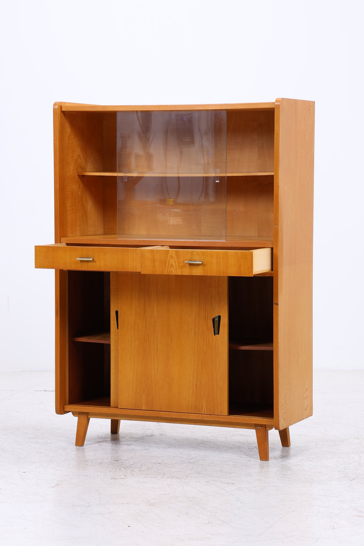 Vintage Vitrine | Mid Century | 2 Glastüren | 2 Schubladen
