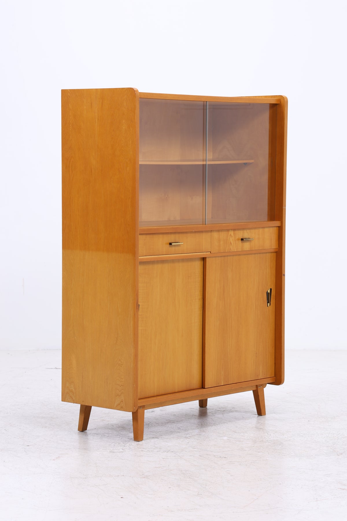 Vintage Vitrine | Mid Century | 2 Glastüren | 2 Schubladen