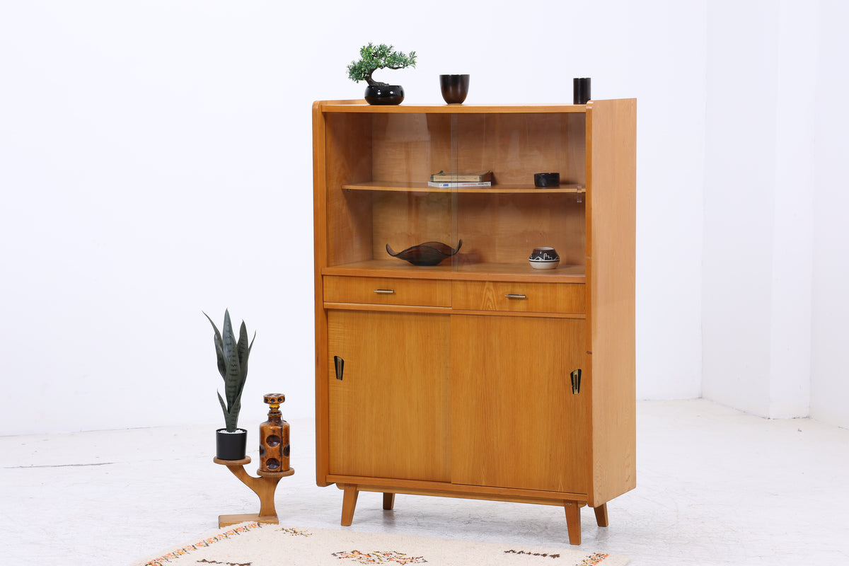 Vintage Vitrine | Mid Century | 2 Glastüren | 2 Schubladen