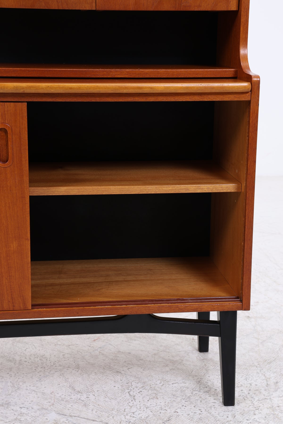 Vintage Teak Regal | Sekretär mit Schreibtisch | Mid Century | 3 Schubladen | 2 Schiebetüren | Vintage Möbel