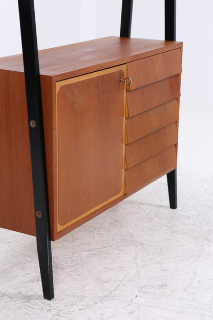 Vintage Teak Regal | Mid Century | 5 Schubladen | 1 Tür