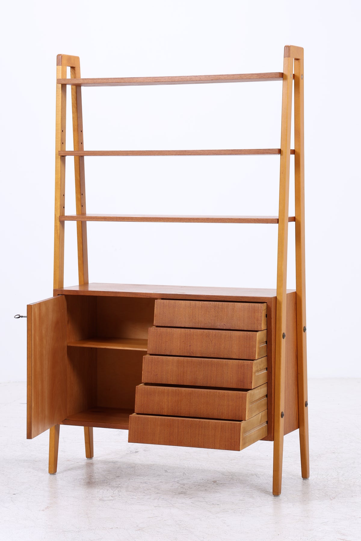 Vintage Teak Regal | Mid Century | 5 Schubladen | 1 Tür