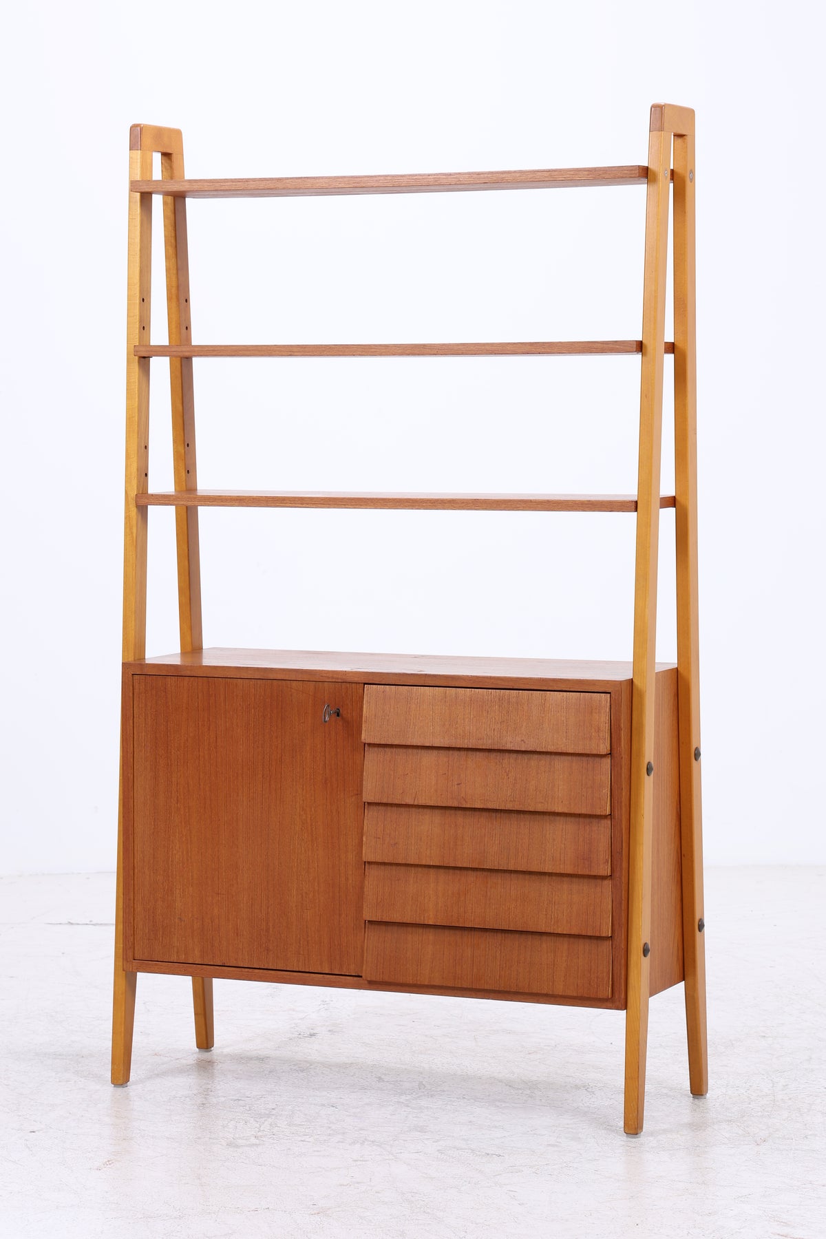 Vintage Teak Regal | Mid Century | 5 Schubladen | 1 Tür