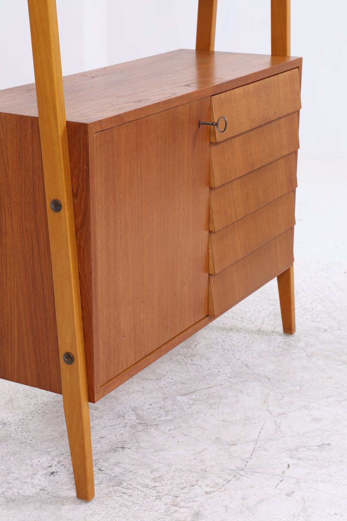 Vintage Teak Regal | Mid Century | 5 Schubladen | 1 Tür