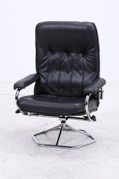 Unico Sessel mit Ottomane | Vintage Leder | Mid Century