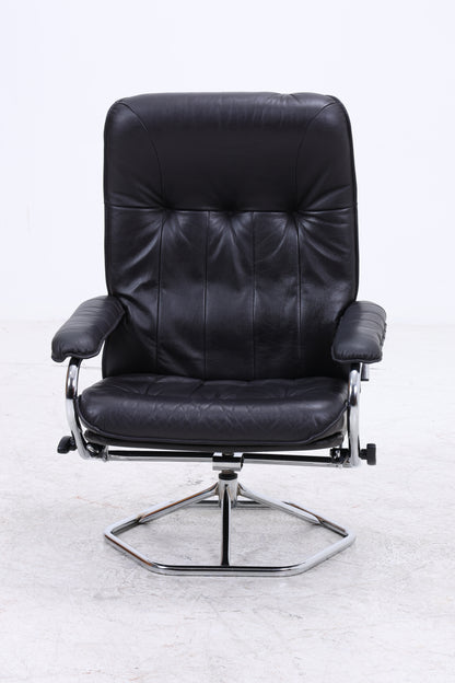 Unico Sessel mit Ottomane | Vintage Leder | Mid Century