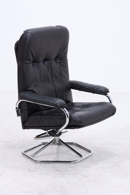 Unico Sessel mit Ottomane | Vintage Leder | Mid Century