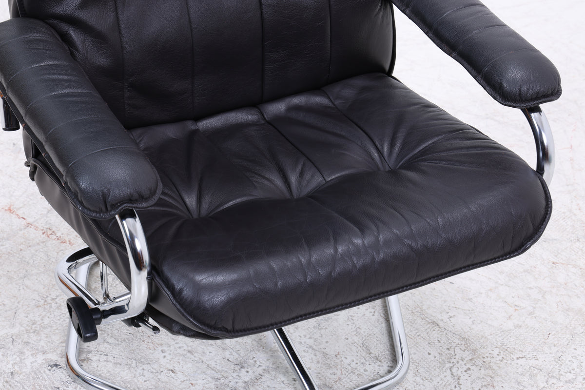 Unico Sessel mit Ottomane | Vintage Leder | Mid Century