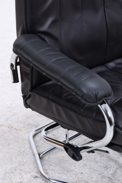 Unico Sessel mit Ottomane | Vintage Leder | Mid Century