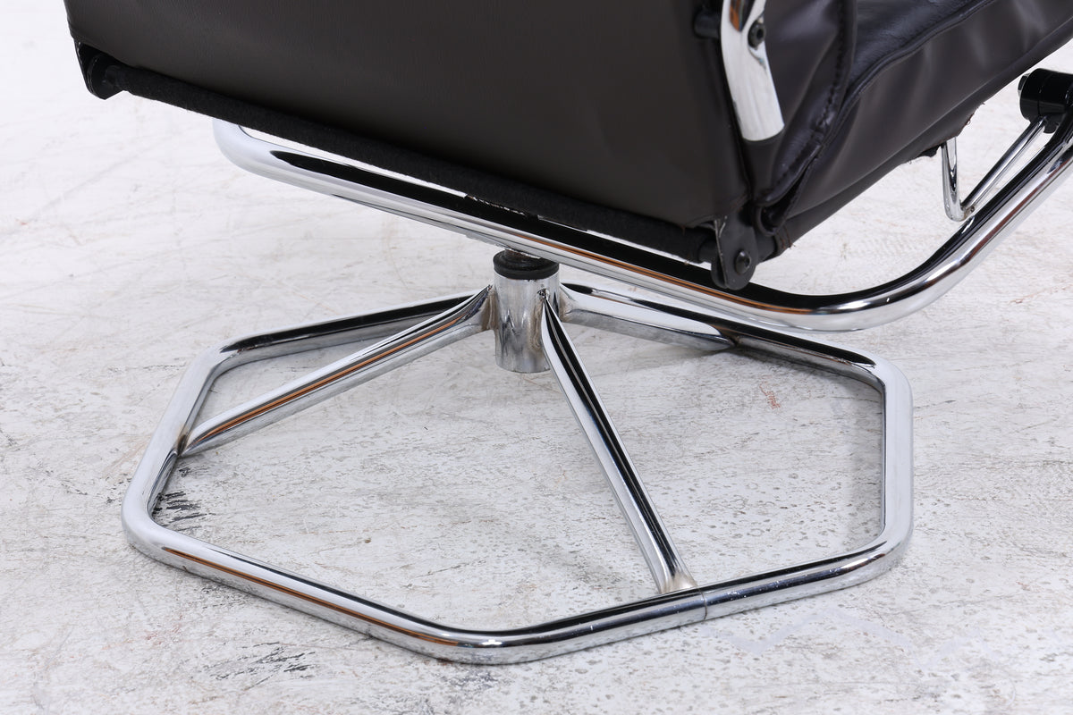 Unico Sessel mit Ottomane | Vintage Leder | Mid Century