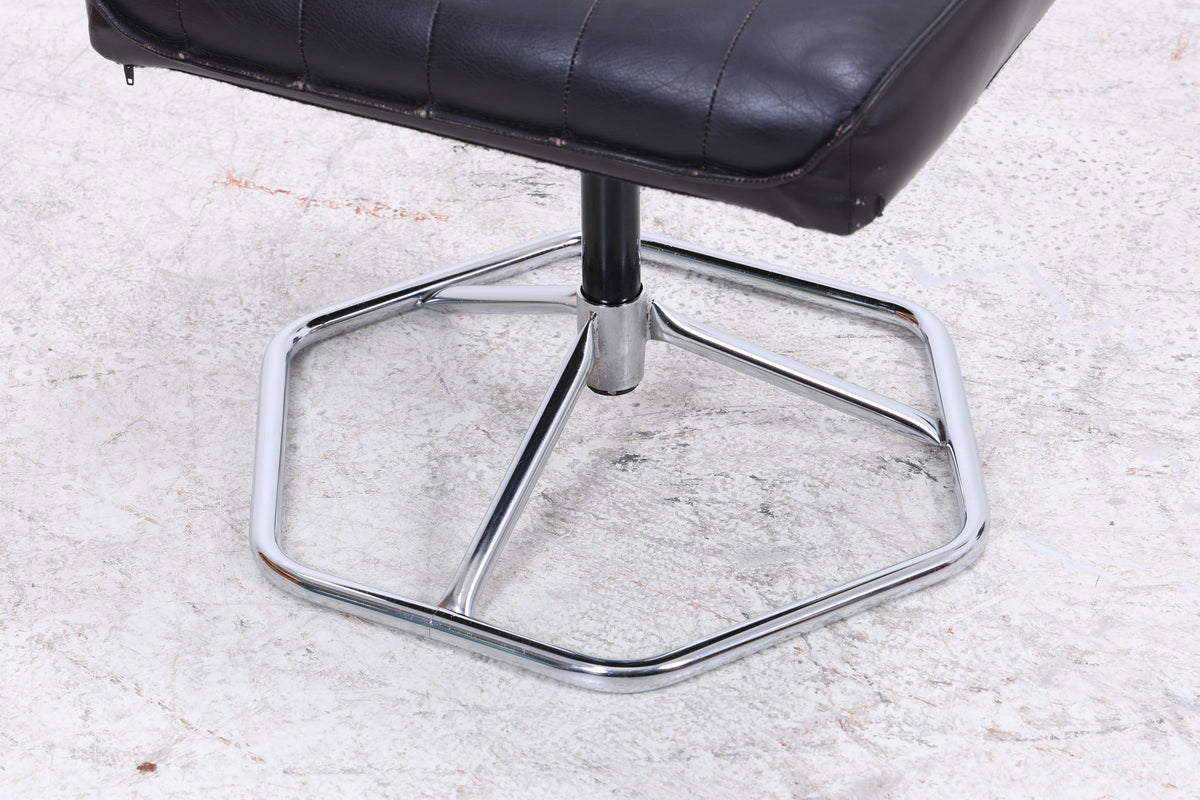 Unico Sessel mit Ottomane | Vintage Leder | Mid Century