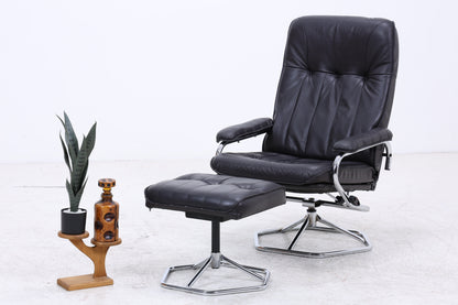 Unico Sessel mit Ottomane | Vintage Leder | Mid Century