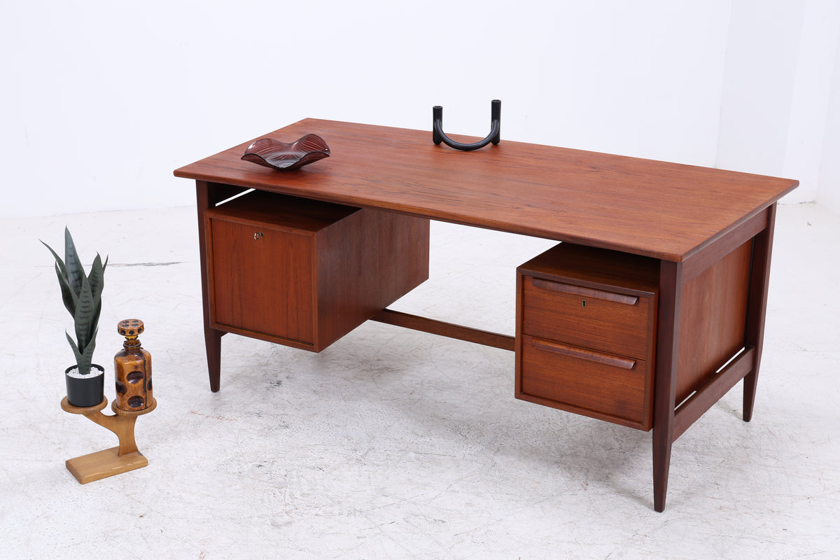 Vintage Teak Bumerang-Schreibtisch | Mid Century | 2 Schubladen