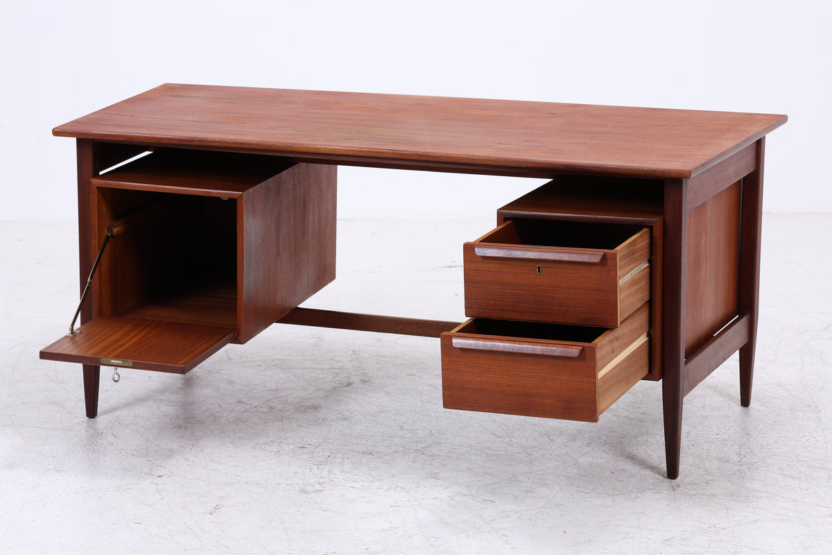 Vintage Teak Bumerang-Schreibtisch | Mid Century | 2 Schubladen