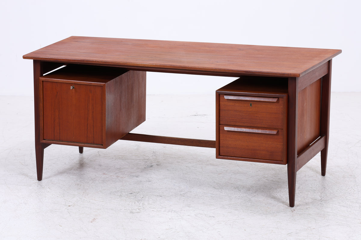 Vintage Teak Bumerang-Schreibtisch | Mid Century | 2 Schubladen
