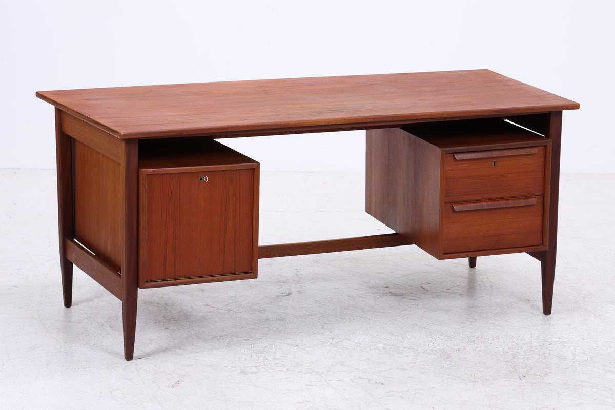 Vintage Teak Bumerang-Schreibtisch | Mid Century | 2 Schubladen