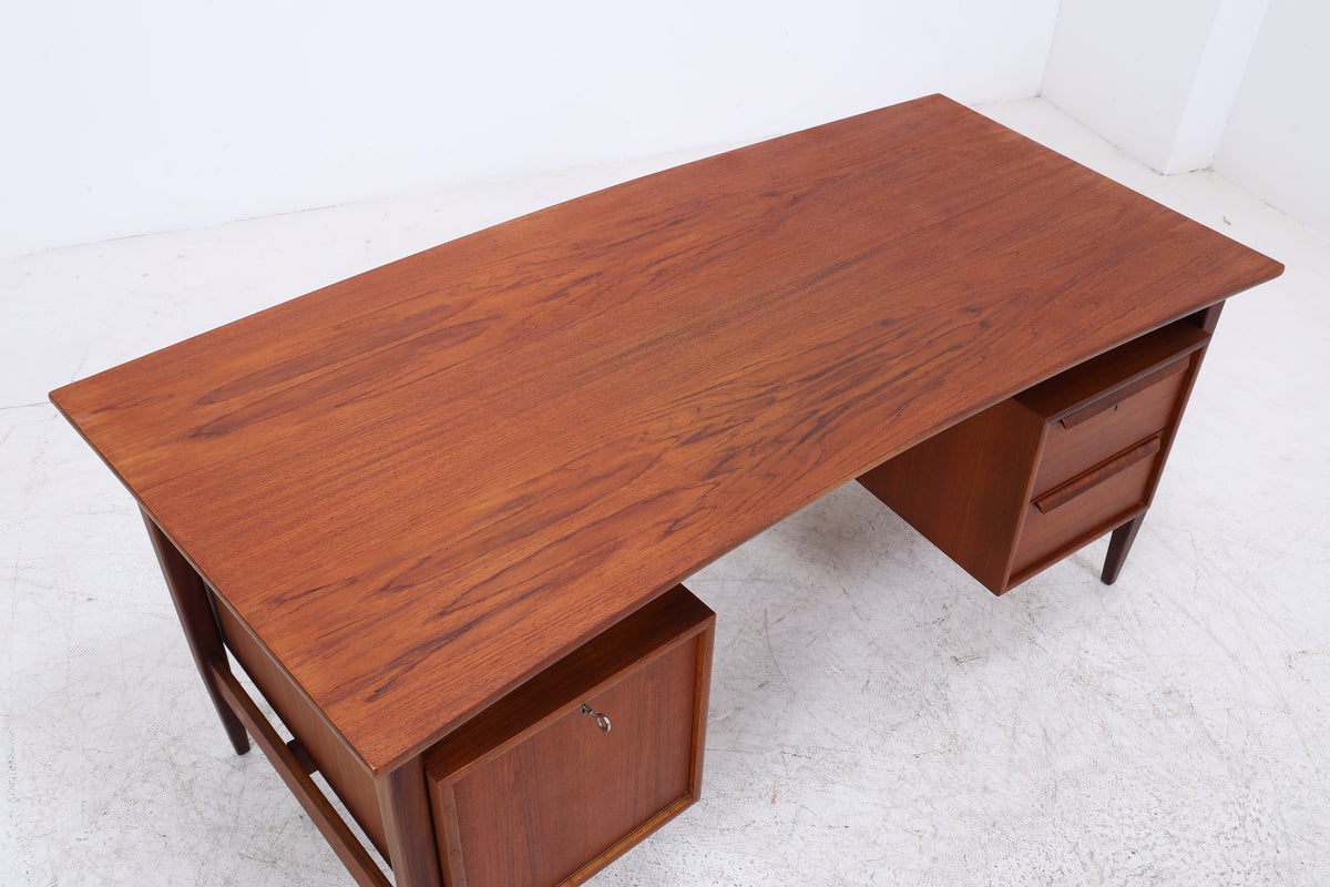 Vintage Teak Bumerang-Schreibtisch | Mid Century | 2 Schubladen