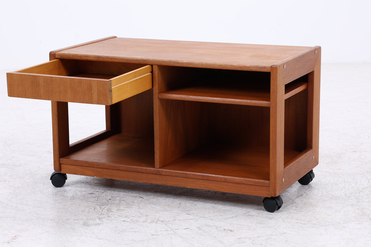 Vintage Teak Beistelltisch | Servierwagen | Rollen
