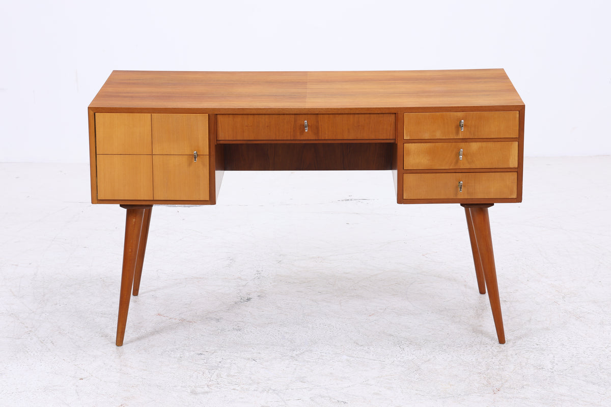 Vintage Schreibtisch | 4 Schubladen | 2 Türen