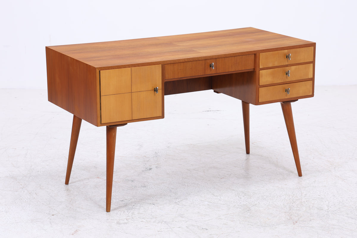 Vintage Schreibtisch | 4 Schubladen | 2 Türen