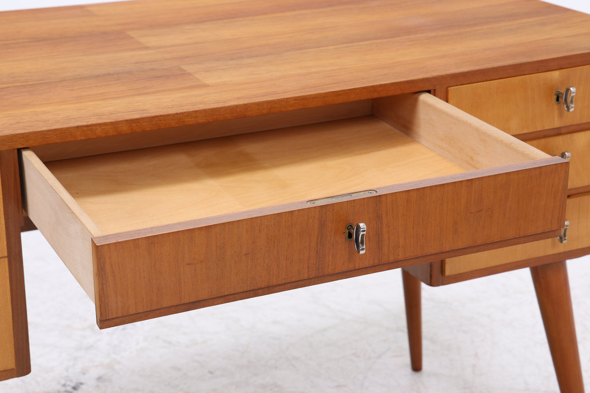 Vintage Schreibtisch | 4 Schubladen | 2 Türen
