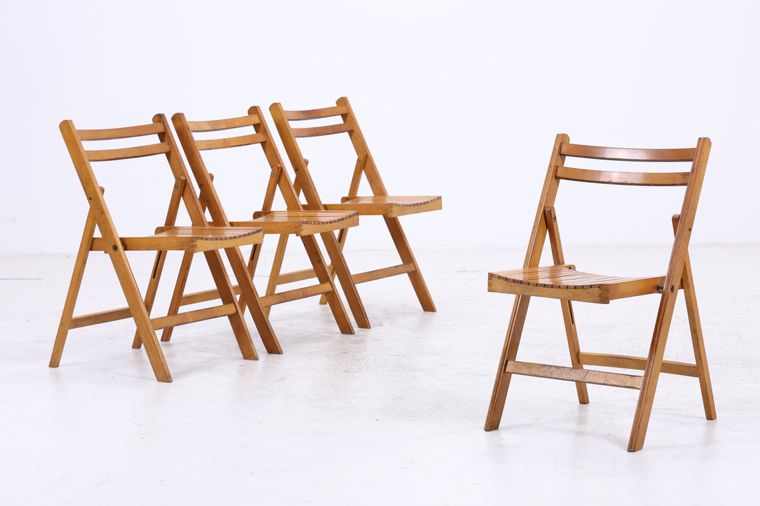 C.T.C. Klappstühle | 4er Set | Vintage Birke