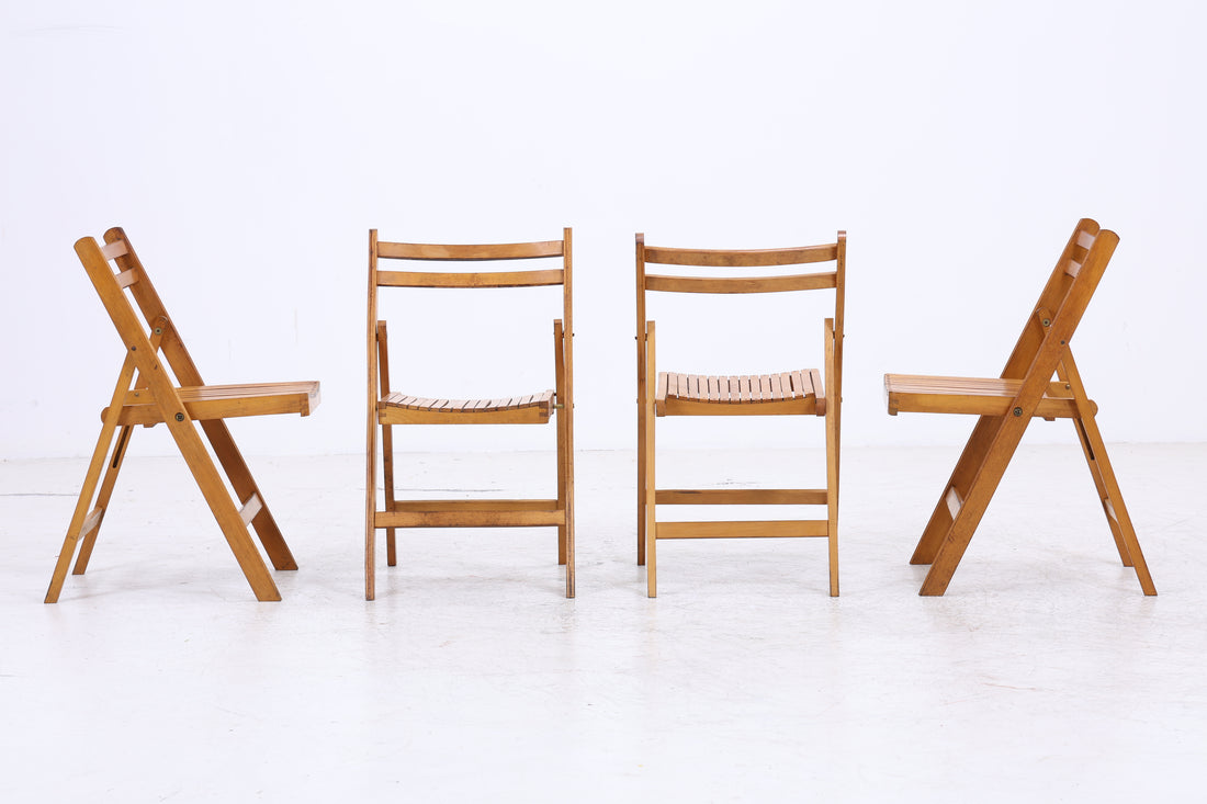 C.T.C. Klappstühle | 4er Set | Vintage Birke