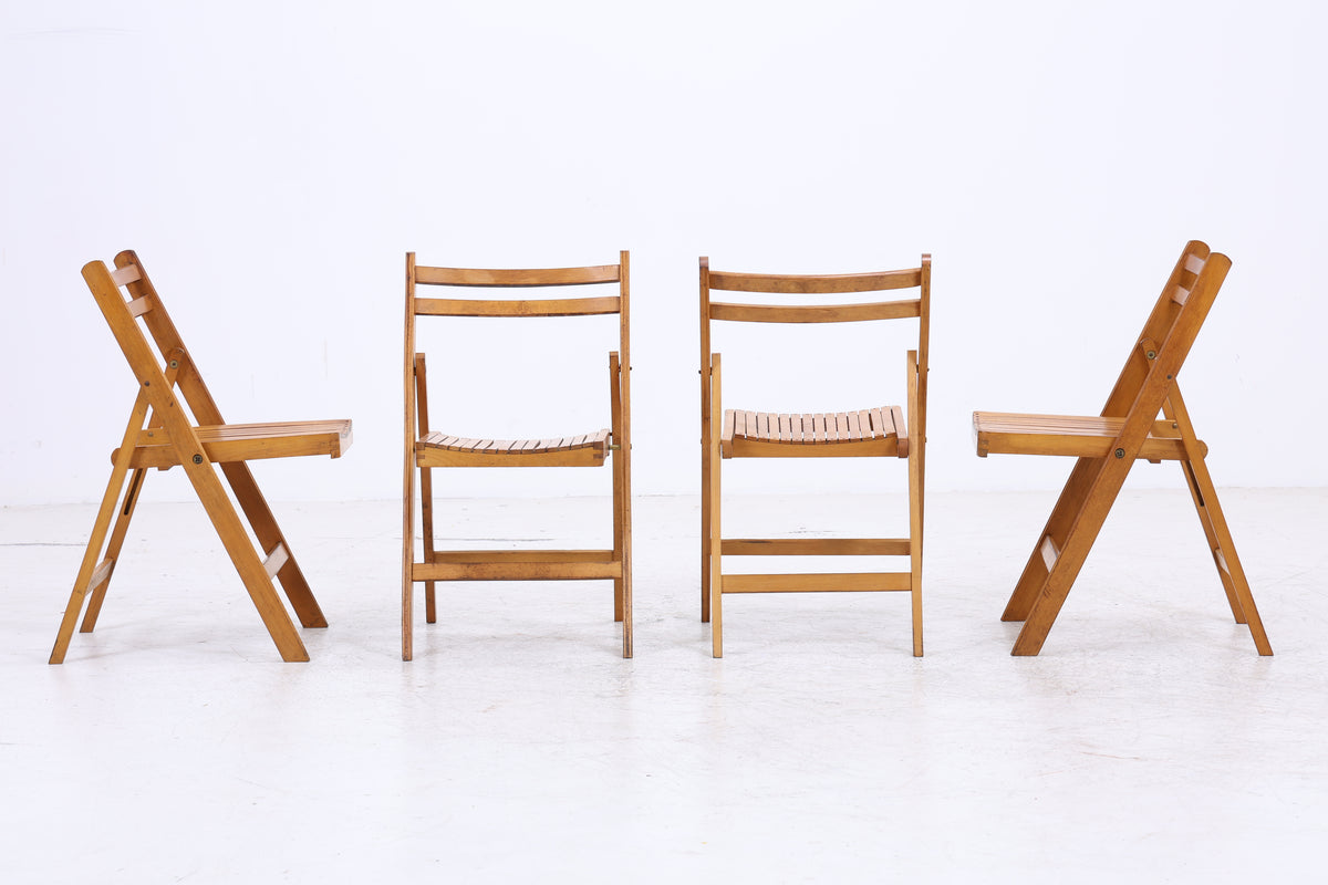 C.T.C. Klappstühle | 4er Set | Vintage Birke