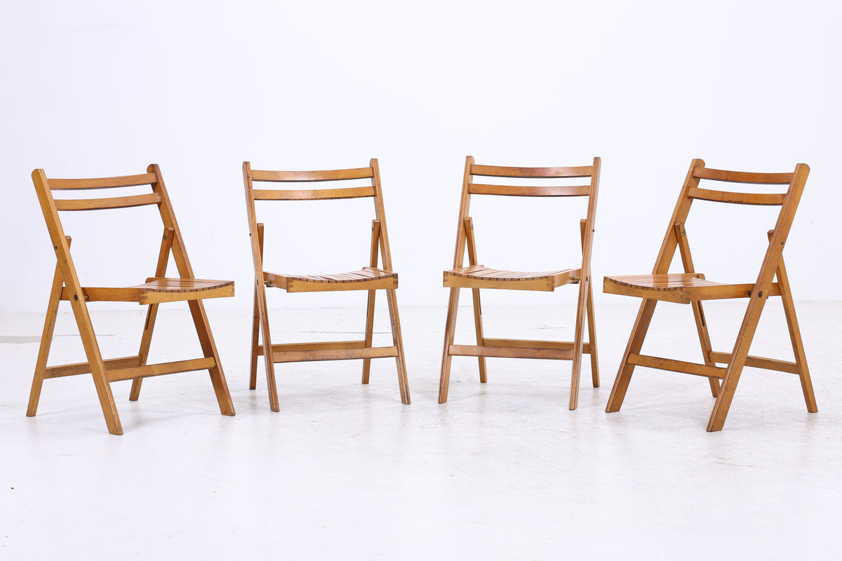 C.T.C. Klappstühle | 4er Set | Vintage Birke