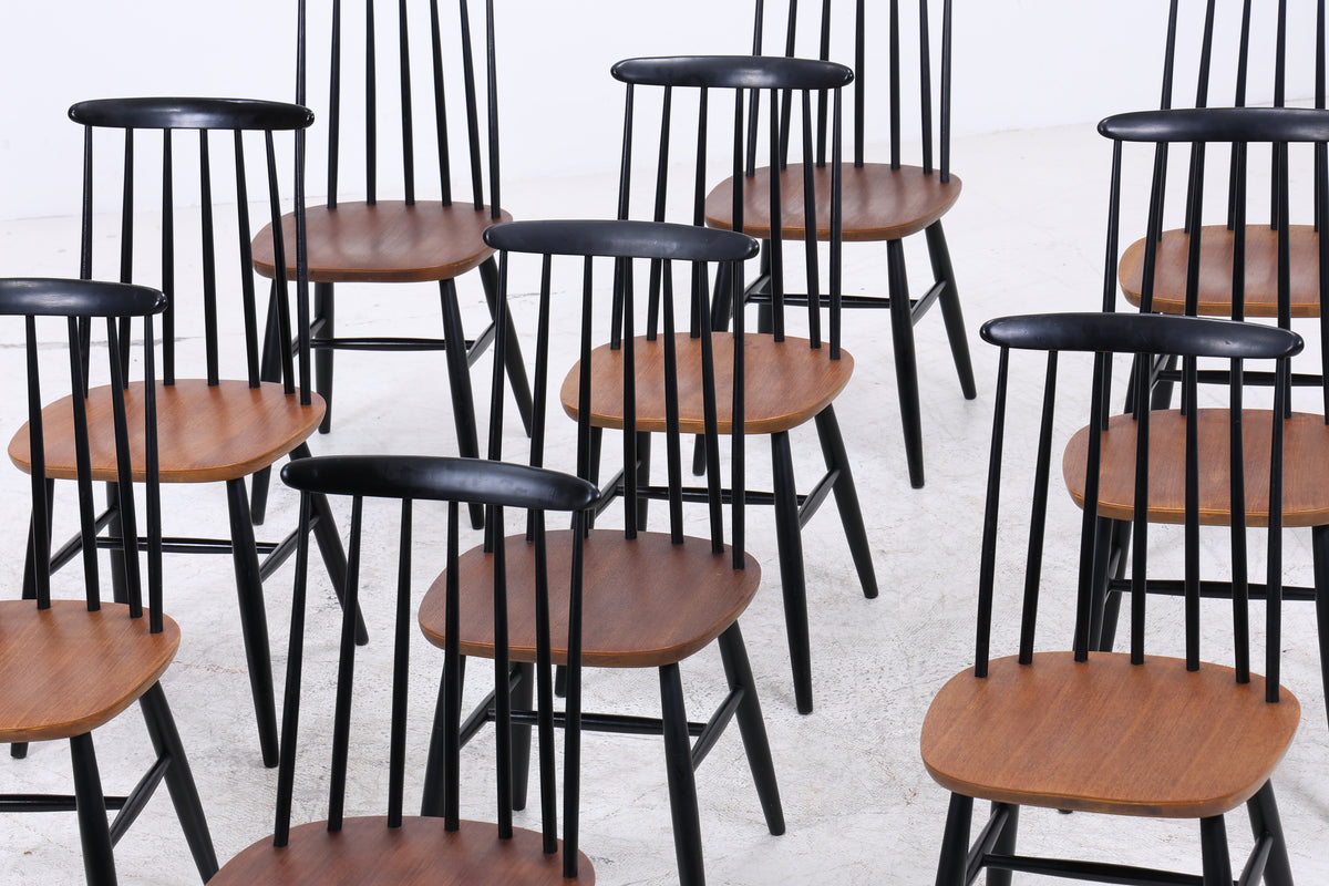1v10 Ilmari Tapiovaara Fanett Stühle | Mid Century | Stol Kamnik | Teak