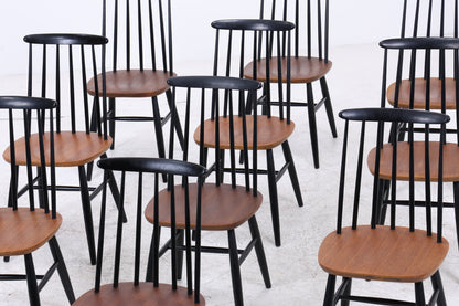 1v10 Ilmari Tapiovaara Fanett Stühle | Mid Century | Stol Kamnik | Teak
