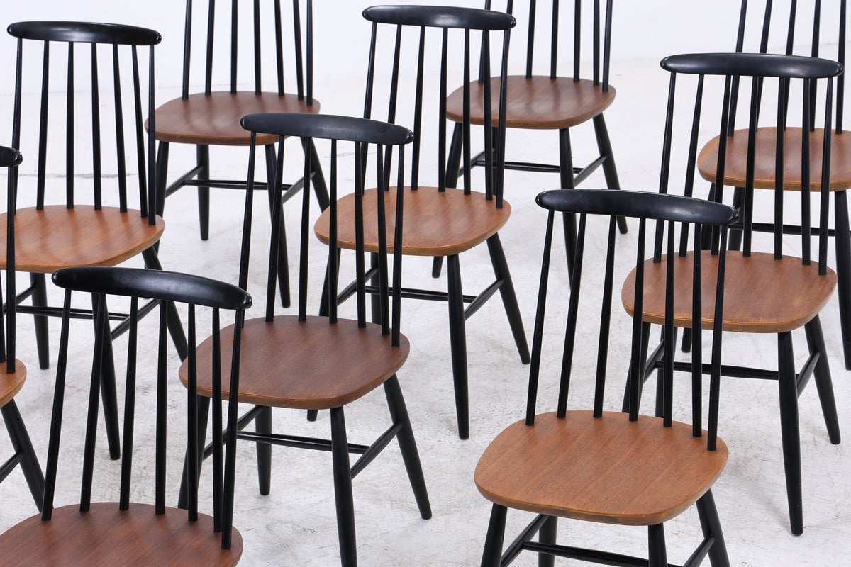 1v10 Ilmari Tapiovaara Fanett Stühle | Mid Century | Stol Kamnik | Teak